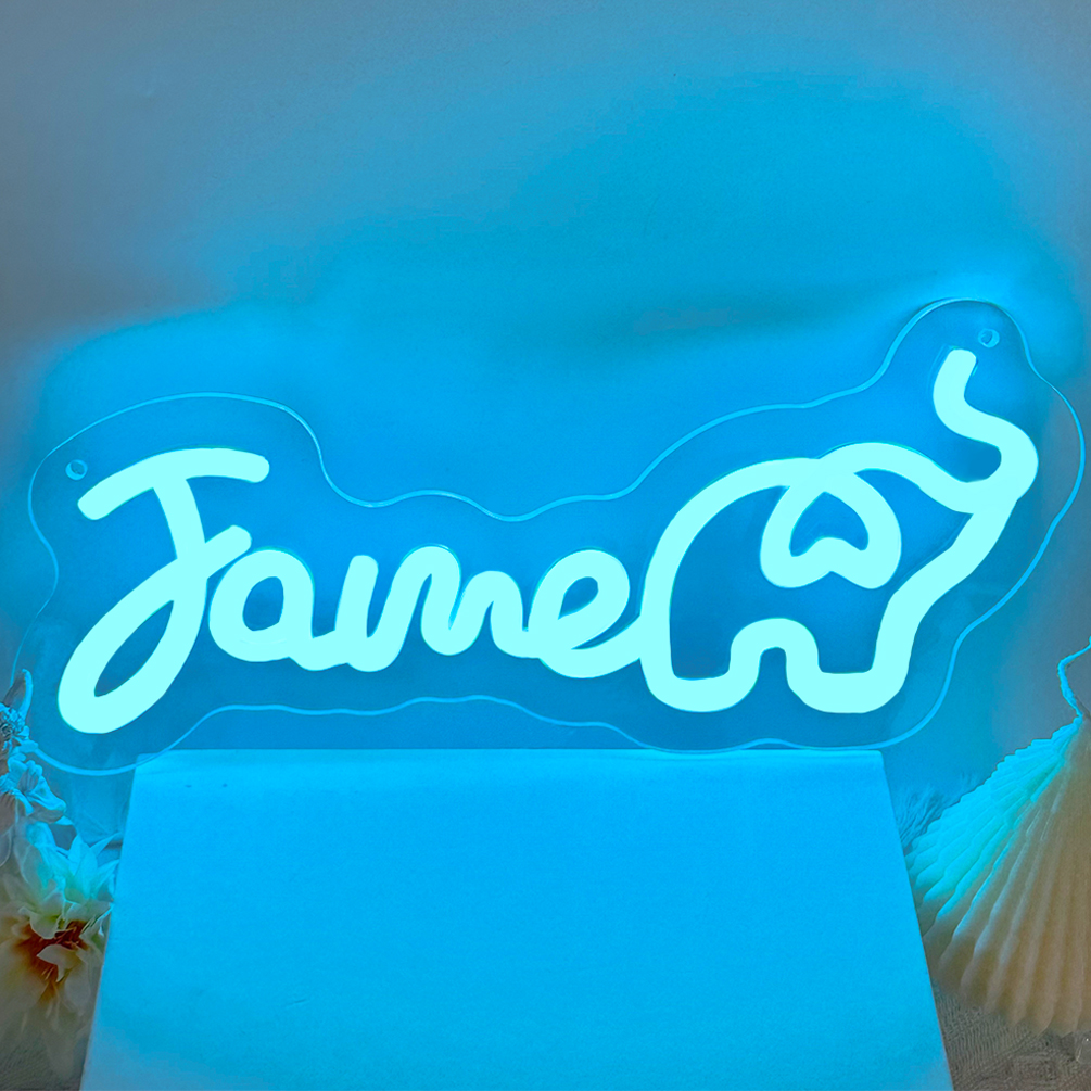 Custom Elephant Friendship and Name Neon Sign, LED Neon, suitable for parties, events, good friends, siblings, bedroom, living room and home decoration, birthday celebrations, ideal gift for parties, birthdays, housewarming and other perfect match!