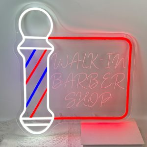Customised barber neon sign with 3D engraving and LED neon lights for barbershops, parties, events, bedrooms, living rooms and home decoration, unique and ideal gift for birthdays, parties, ceremonies, graduations, housewarmings and more!