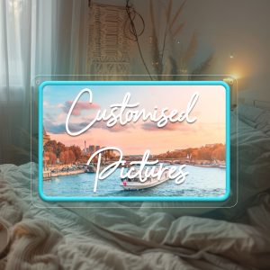 Customised Horizontal Rectangular UV Neon Signs for living room, bedroom, office, bar, restaurant Unique LED neon illuminated signs for personalised neon decorations for weddings, birthdays, Christmas, New Year, housewarming and more!