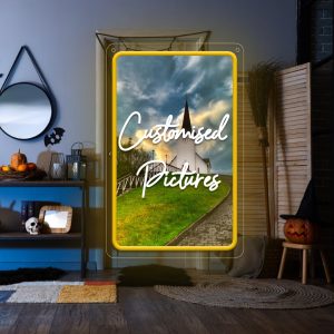 Custom Vertical Rectangle UV Neon for living room, bedroom, office, bar, restaurant Unique LED neon illuminated sign for personalised neon decorations for weddings, birthdays, Christmas, New Year, housewarming and more!