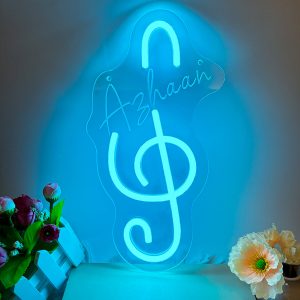 Custom musical note pattern and name neon sign , 3D engraving, personalised LED neon light, suitable for music parties, weddings, children's rooms, bedrooms, living room decorations, unique and ideal gifts for birthdays, weddings, graduations, children's day, housewarming and more!