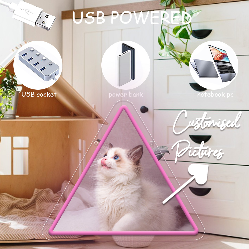 Custom Triangle UV Neon for living room, bedroom, office, bar, restaurant Unique LED neon light up sign for personalised neon decorations for weddings, birthdays, Christmas, New Year, housewarming and more! - 图片 4