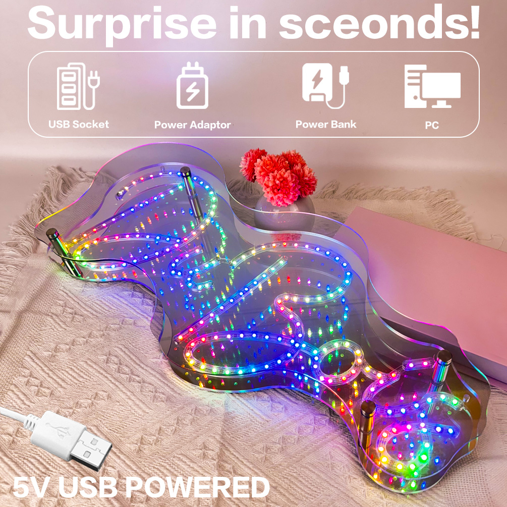 1pc Custom Neon Sign For Wall Decor, Personalized Last Name Neon Light Sign Wedding Festival Neon Sign Home Decoration Backdrop Family Name Light Wedding Gifts Mr And Mrs Name Neon Light Sign, USB Power. Trendy, Colorful, Contracted, Kawaii, Y2K - 图片 5