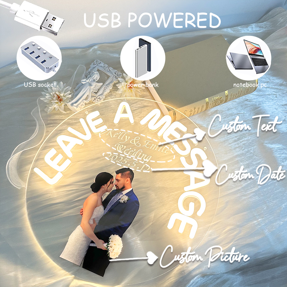 Custom message name and photo neon sign, personalised LED neon lights for weddings, events, parties, living room and home decoration, unique and ideal gift for birthdays, weddings, graduations, engagements, business, pubs, housewarming and more! - 图片 4