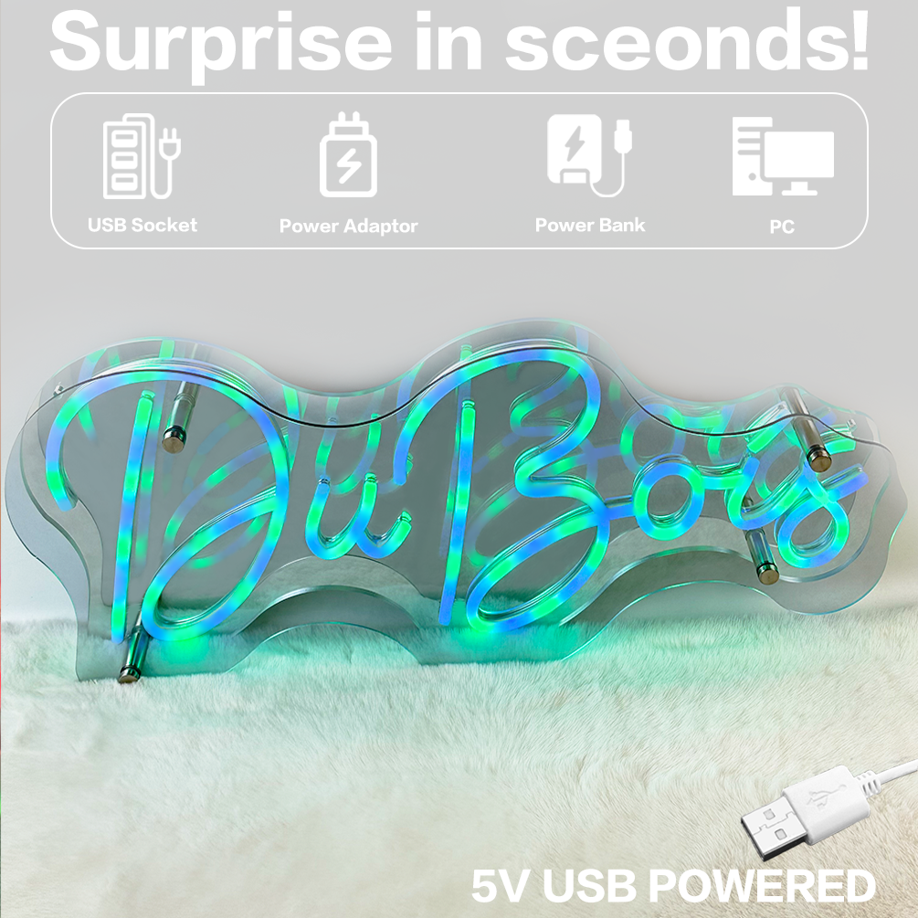 1pc Custom Neon Sign For Wall Decor, Personalized Last Name Neon Light Sign Wedding Festival Neon Sign Home Decoration Backdrop Family Name Light Wedding Gifts Mr And Mrs Name Neon Light Sign, USB Power. - 图片 5