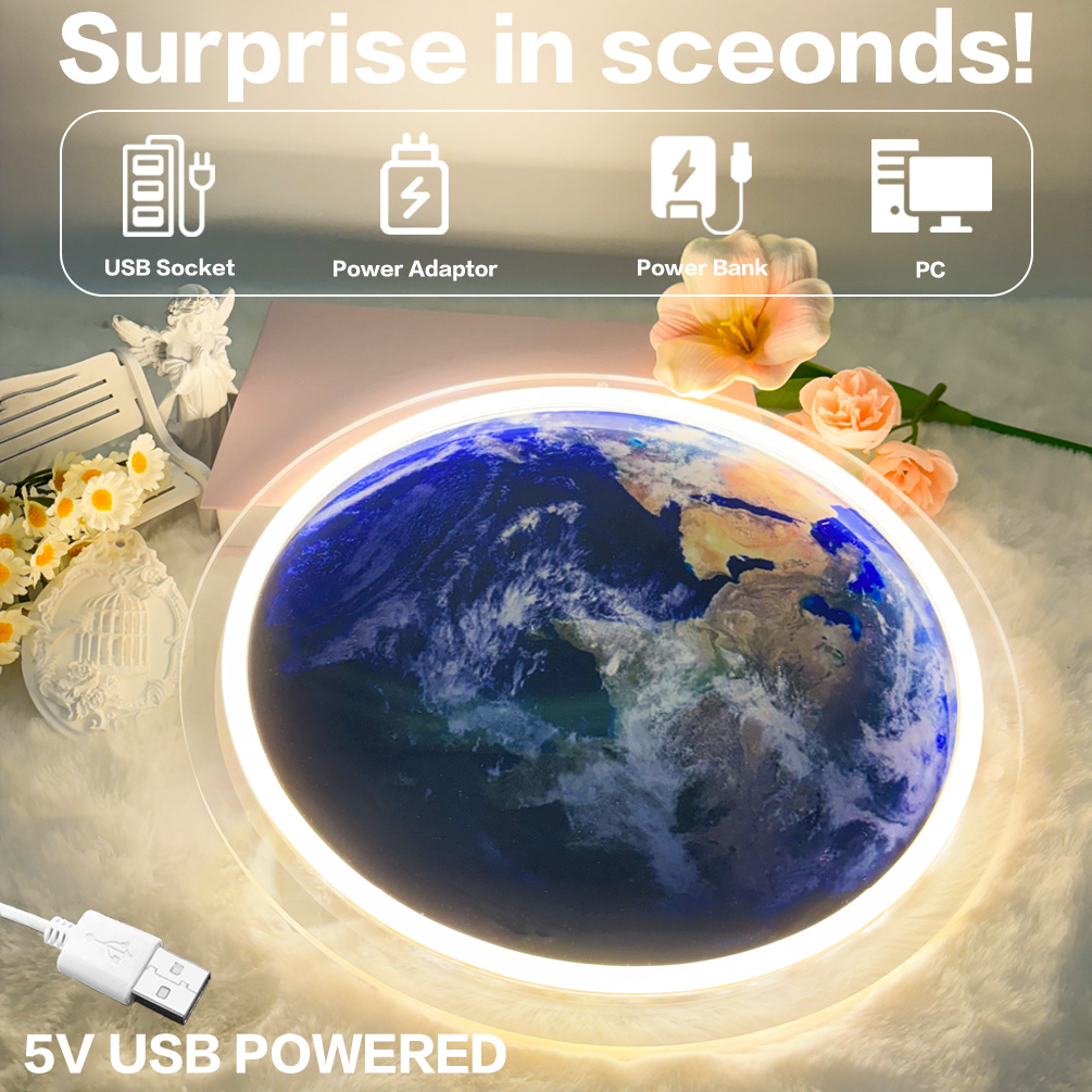 Customized Circle Shape UV Neon Lights, Unique LED Neon Glow Signs for Living Rooms, Bedrooms, Offices, Bars, Restaurants, Personalized Neon Decor for Weddings, Birthdays, Christmas, New Year, Housewarming & More - 图片 4