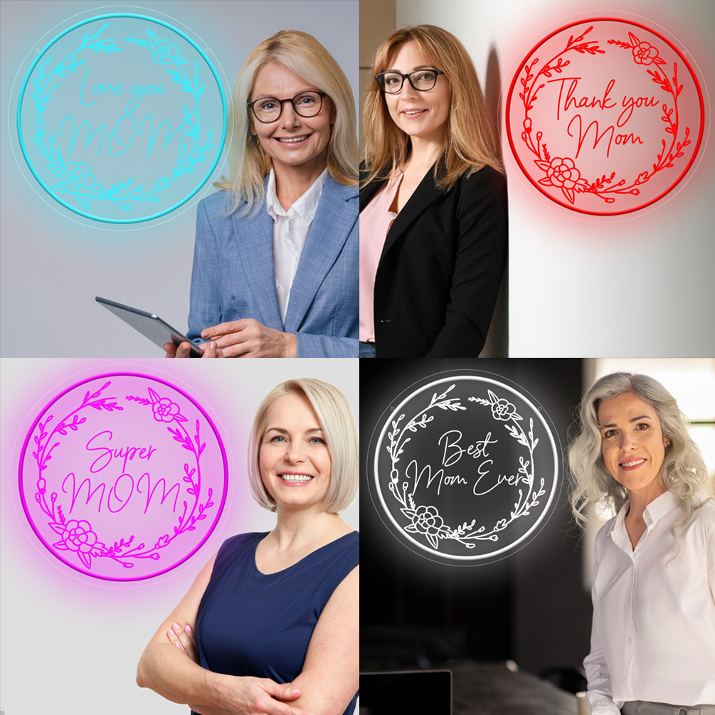 Patterned custom name neon sign, 3D engraving, personalised LED neon light, suitable for wedding, children's room, bedroom, living room decorations, unique and ideal gift for birthdays, weddings, Mother's Day, Children's Day, housewarming and more! - 图片 7