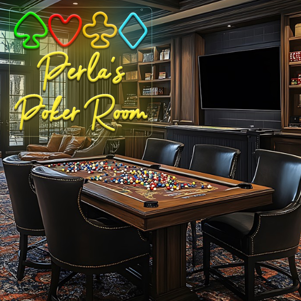 Bespoke multi-coloured playing cards and name neon signs with personalised LED neon lights for games rooms, events, parties, bars, bedrooms, living rooms and home décor, unique and ideal gifts for games rooms, parties, clubs, housewarmings and more! - 图片 6