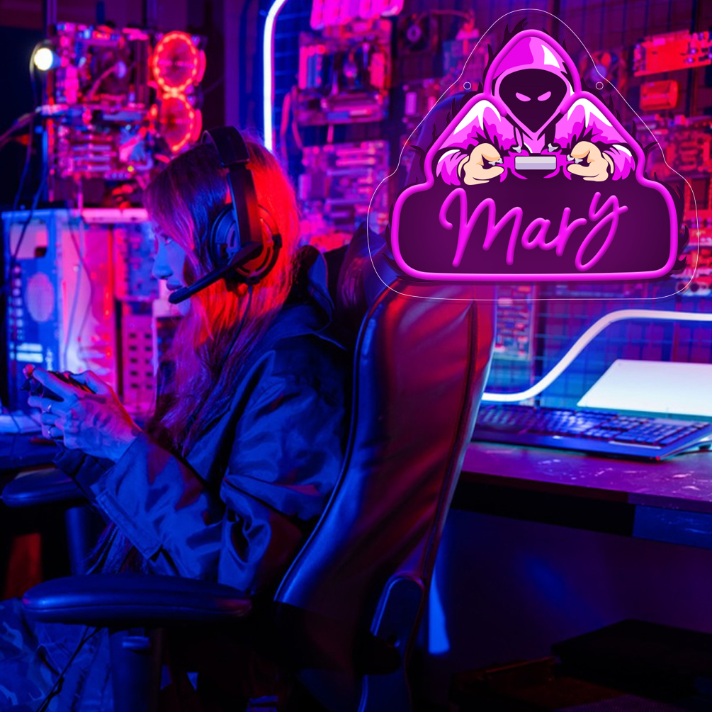 Custom name neon sign for handheld game console, personalised UV LED neon for events, children's rooms, bedrooms, living rooms and home decoration, unique and ideal gift for birthdays, weddings, graduations, children's day, housewarming and more! - 图片 6