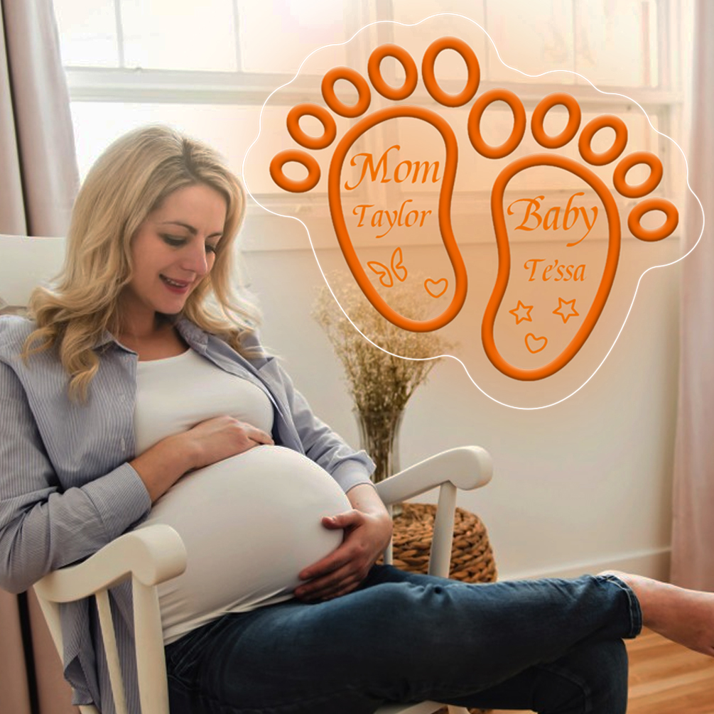 Baby feet pattern neon sign with LED neon light, suitable for, party, event, bedroom, living room and home decoration, unique and ideal gift for birthday, party, ceremony, graduation, housewarming and so on! - 图片 2