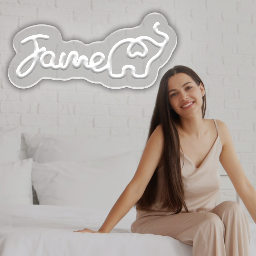 Custom Elephant Friendship and Name Neon Sign, LED Neon, suitable for parties, events, good friends, siblings, bedroom, living room and home decoration, birthday celebrations, ideal gift for parties, birthdays, housewarming and other perfect match! - 图片 2