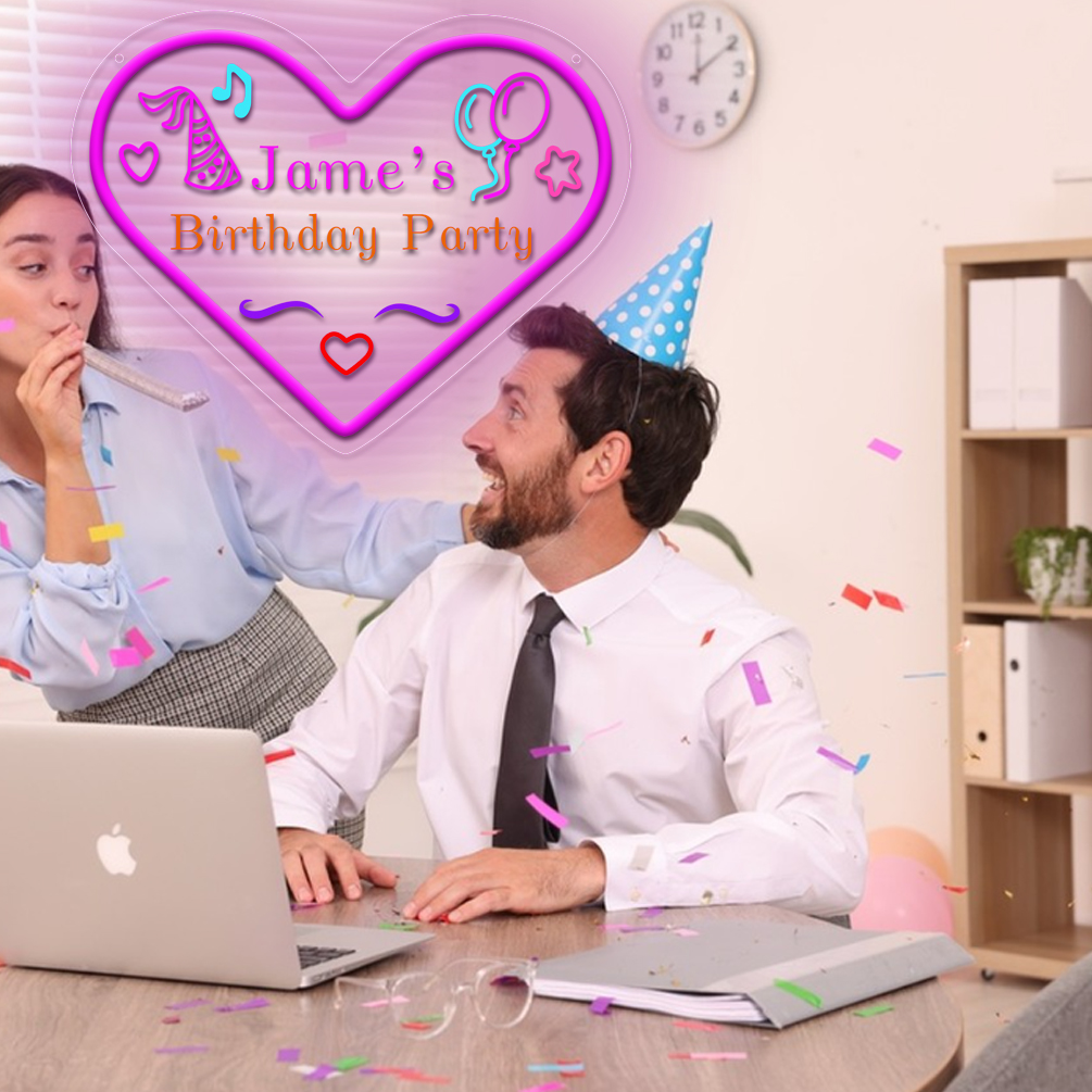 Customised love neon sign with 3D engraving and LED neon light, suitable for birthday, party, event, children's room, bedroom, living room and home decoration, unique and ideal gift for birthday, party, ceremony, children's day, housewarming and so on! - 图片 2