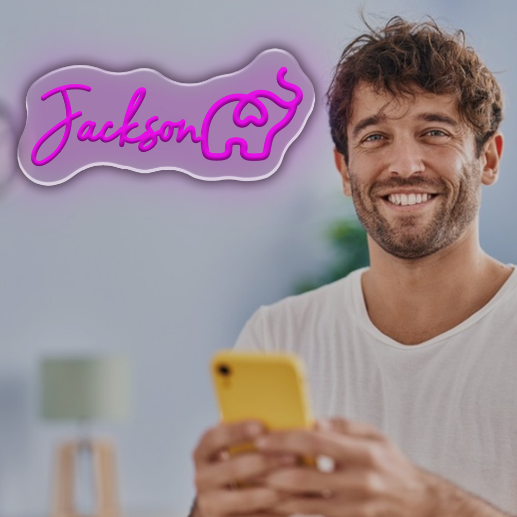Custom Elephant Friendship and Name Neon Sign, LED Neon, suitable for parties, events, good friends, siblings, bedroom, living room and home decoration, birthday celebrations, ideal gift for parties, birthdays, housewarming and other perfect match! - 图片 6