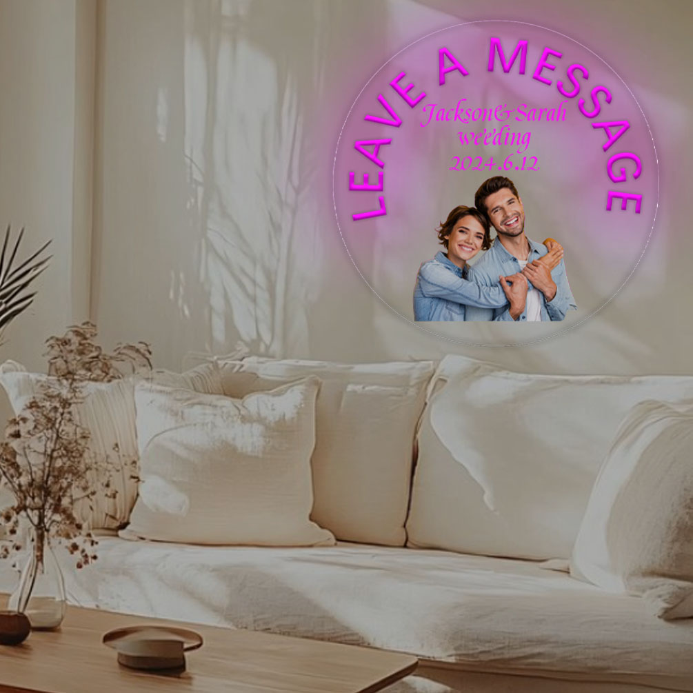 Custom message name and photo neon sign, personalised LED neon lights for weddings, events, parties, living room and home decoration, unique and ideal gift for birthdays, weddings, graduations, engagements, business, pubs, housewarming and more! - 图片 2