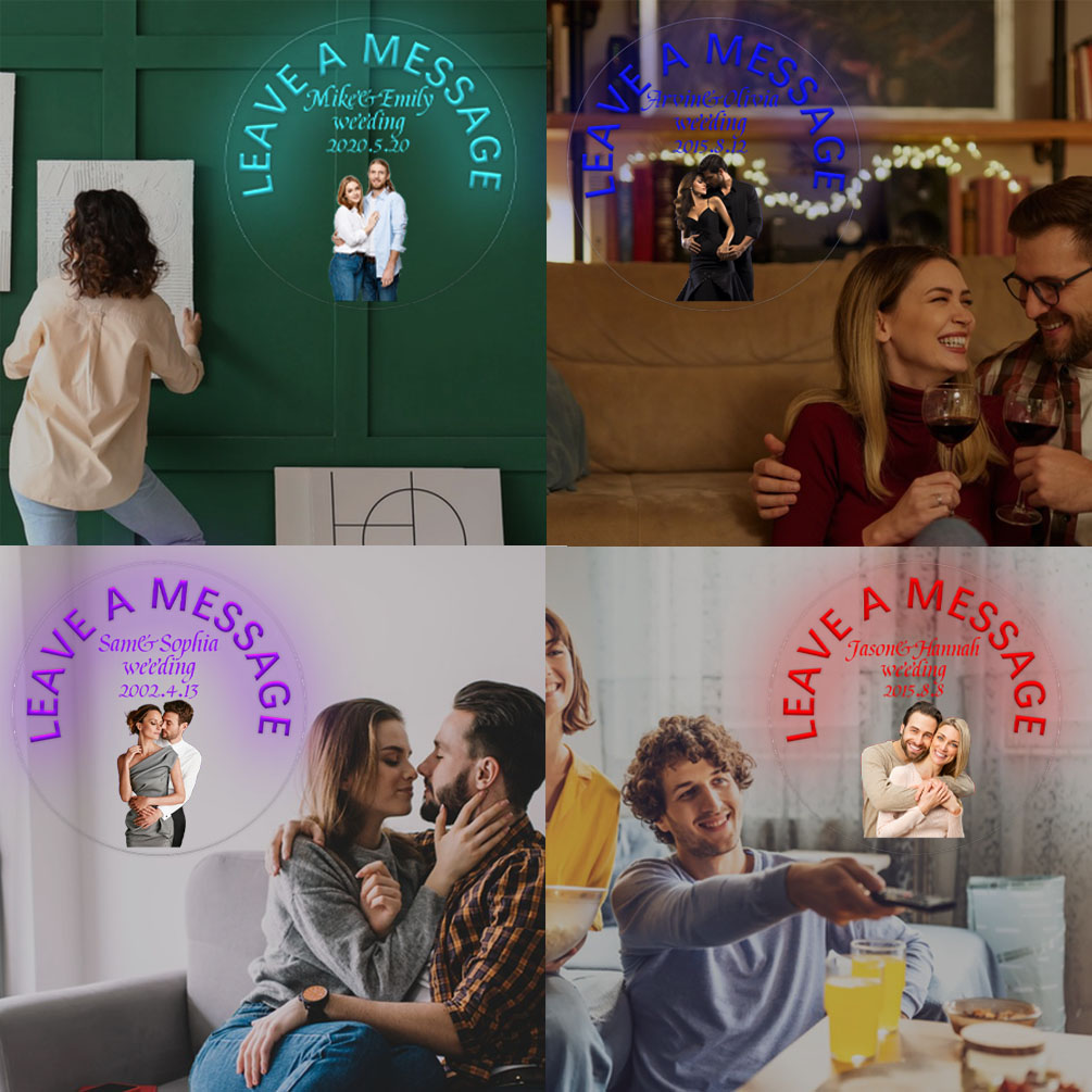 Custom message name and photo neon sign, personalised LED neon lights for weddings, events, parties, living room and home decoration, unique and ideal gift for birthdays, weddings, graduations, engagements, business, pubs, housewarming and more! - 图片 7
