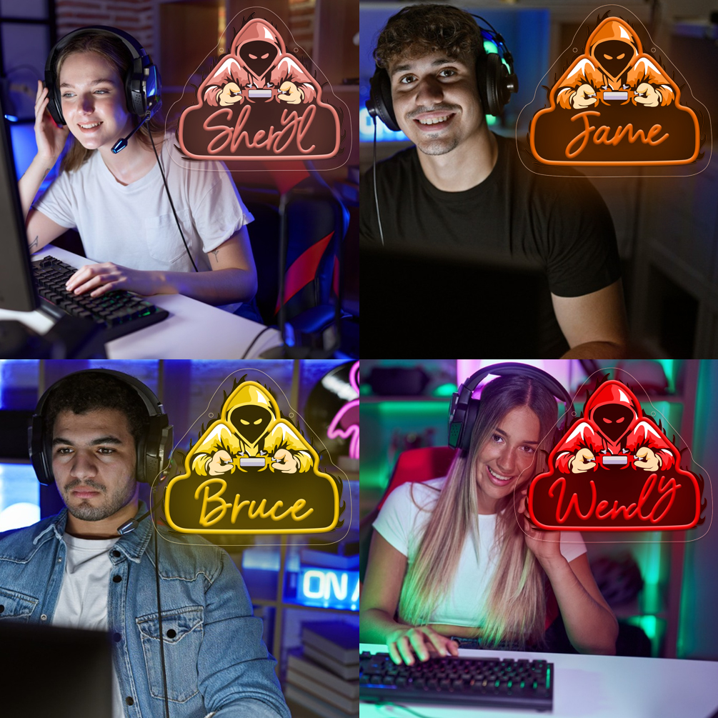 Custom name neon sign for handheld game console, personalised UV LED neon for events, children's rooms, bedrooms, living rooms and home decoration, unique and ideal gift for birthdays, weddings, graduations, children's day, housewarming and more! - 图片 7