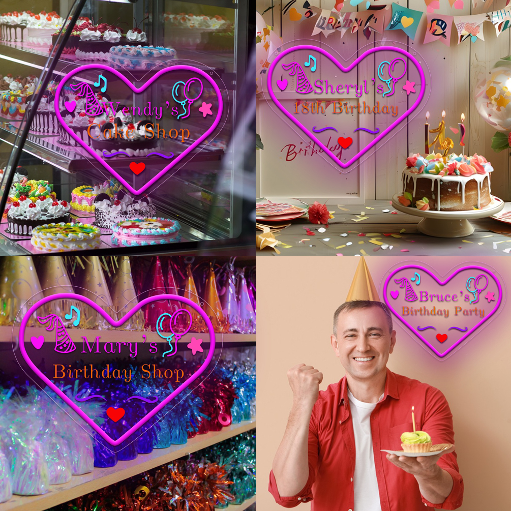 Customised love neon sign with 3D engraving and LED neon light, suitable for birthday, party, event, children's room, bedroom, living room and home decoration, unique and ideal gift for birthday, party, ceremony, children's day, housewarming and so on! - 图片 7