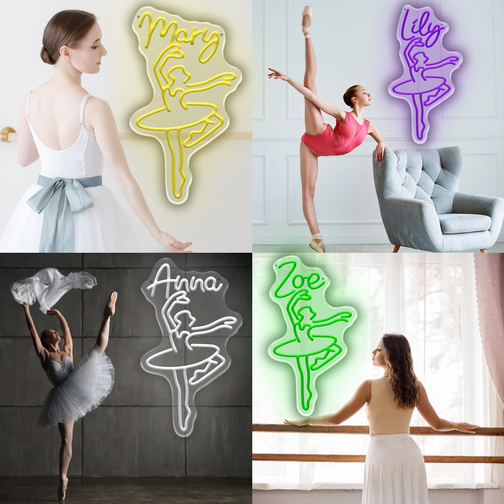 Custom ballet dancer and name neon sign, personalised LED neon lights for dance studios, ballet academies, dressing rooms, parties, living rooms and home decor, ideal unique gift for dance studios, birthday gifts, housewarming and more. - 图片 7
