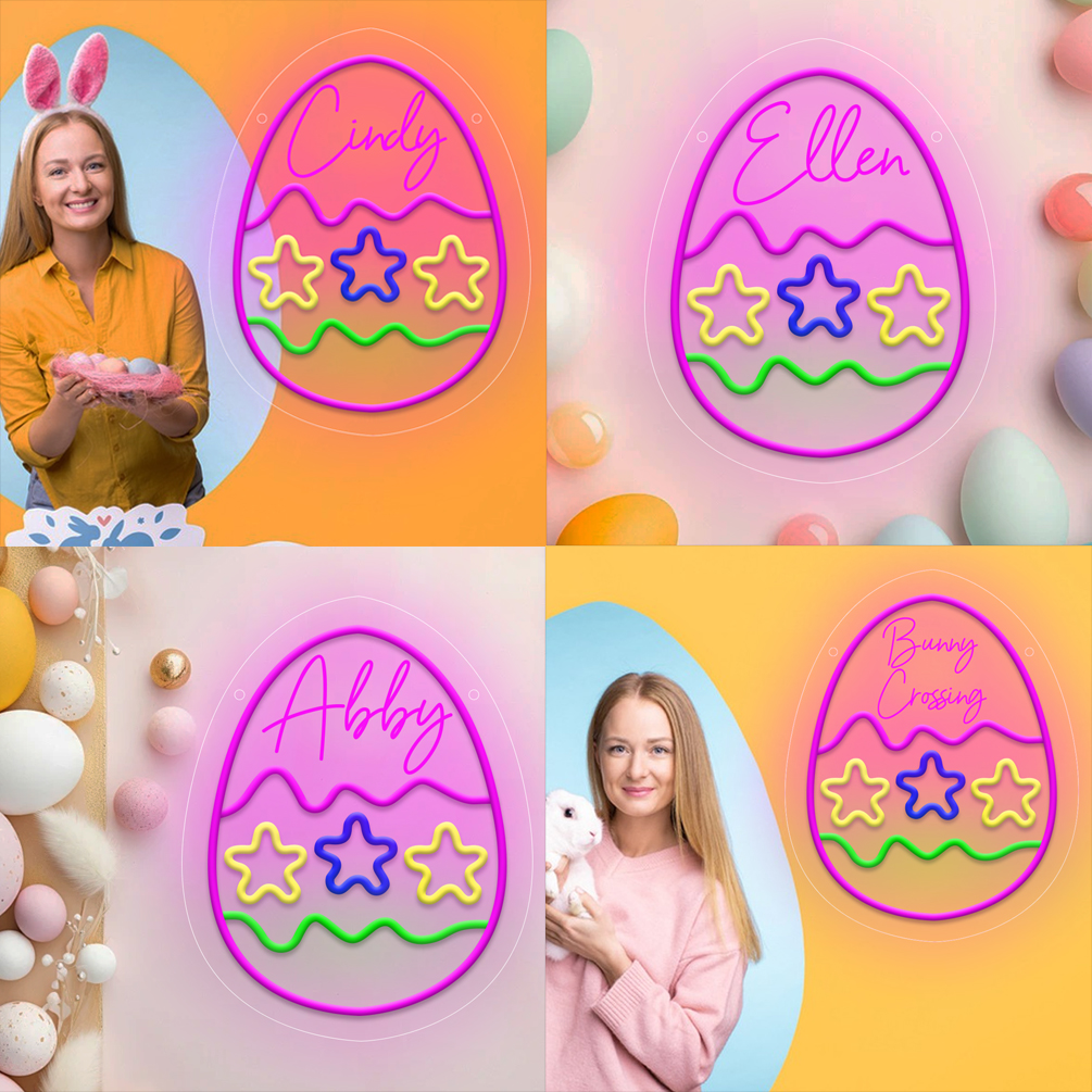 Custom Easter Egg and Name Neon Signs , 3D Engraving, Personalised LED Neon for Easter Parties, Events, Children's Rooms, Bedrooms, Living Rooms and Home Decor, Unique and Ideal Gifts for Easter, Birthdays, Children's Day, Housewarming and more! - 图片 7