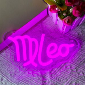 Customised neon sign with Virgo zodiac sign pattern and name , personalised LED neon sign for wedding, children's room, bedroom, living room decorations, unique and ideal gift for birthdays, weddings, graduations, children's day, housewarming and more!