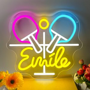 Customised ping pong ball and name neon lights, personalised LED neon lights for theme parties, stadiums, ping pong arenas, bedrooms, pubs, clubs, living rooms and home decor, ideal unique gifts for parties, birthday gifts, ping pong enthusiasts and more.