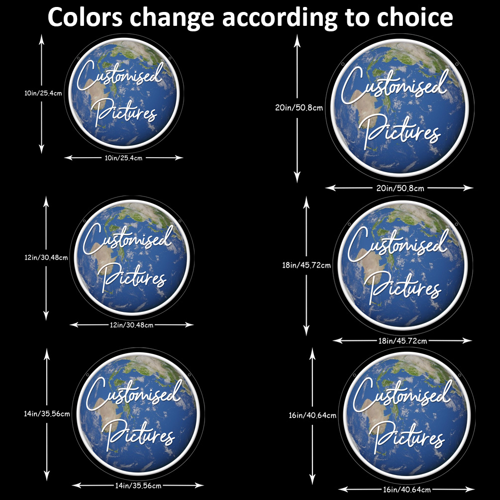 Customized Circle Shape UV Neon Lights, Unique LED Neon Glow Signs for Living Rooms, Bedrooms, Offices, Bars, Restaurants, Personalized Neon Decor for Weddings, Birthdays, Christmas, New Year, Housewarming & More - 图片 3