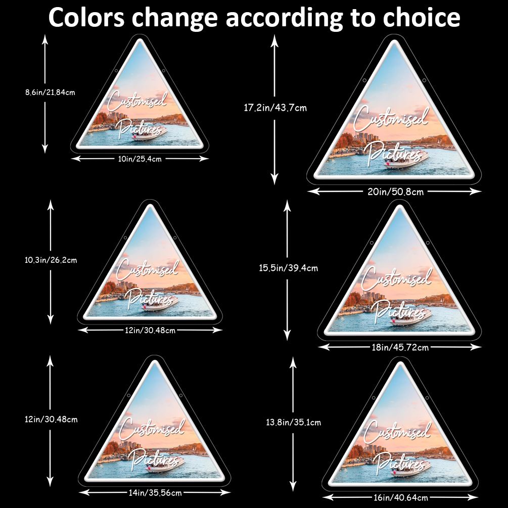 Custom Triangle UV Neon for living room, bedroom, office, bar, restaurant Unique LED neon light up sign for personalised neon decorations for weddings, birthdays, Christmas, New Year, housewarming and more! - 图片 3