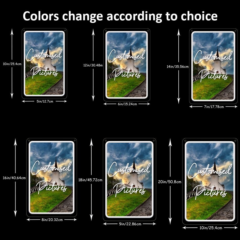 Custom Vertical Rectangle UV Neon for living room, bedroom, office, bar, restaurant Unique LED neon illuminated sign for personalised neon decorations for weddings, birthdays, Christmas, New Year, housewarming and more! - 图片 3