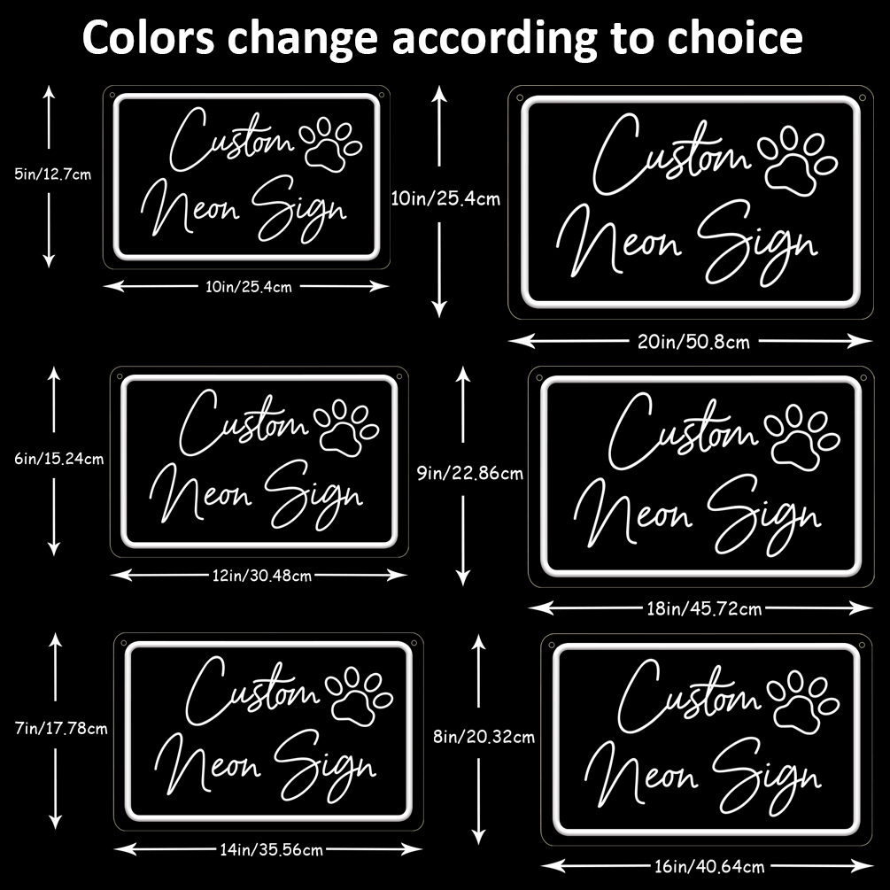 Custom animal paw and name neon sign with 3D engraving, personalised LED neon pet shop, unique ideal gift for weddings, events, kids' rooms, bedrooms, living rooms and home decor, birthdays, weddings, graduations, father's day, children's day, housewarming and more! - 图片 3