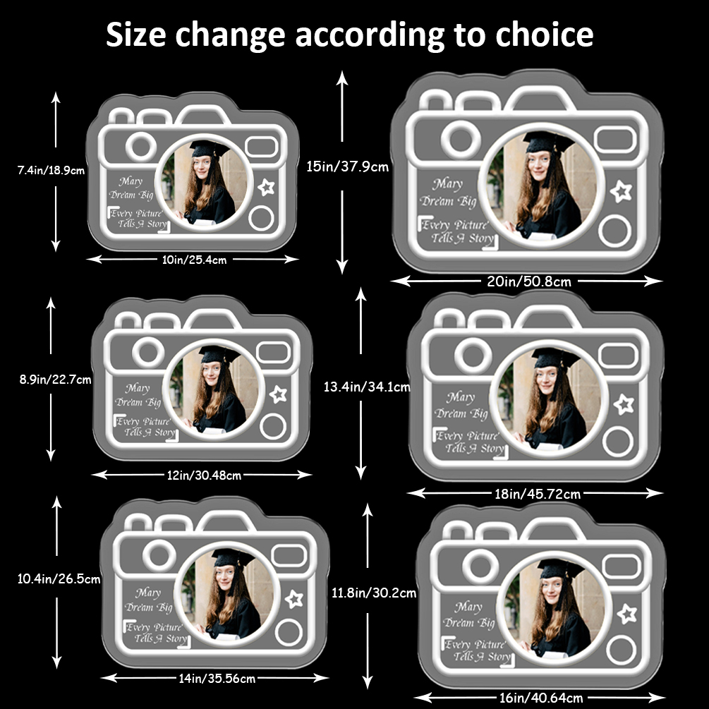 Custom camera picture and name neon sign, personalised UV LED neon for graduation season, weddings, studios, parties, photo clubs, living rooms and home decor, ideal gift for weddings, parties, birthdays, housewarming and other perfect matches! - 图片 3