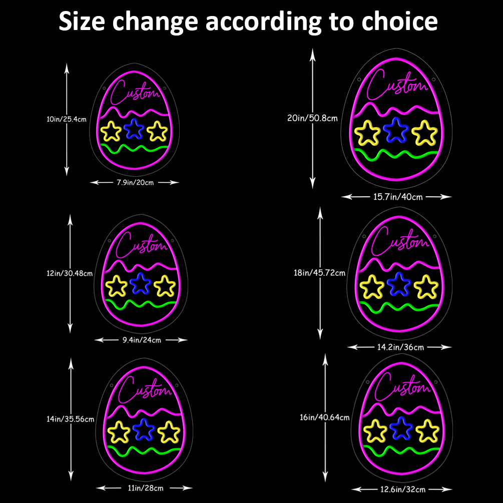 Custom Easter Egg and Name Neon Signs , 3D Engraving, Personalised LED Neon for Easter Parties, Events, Children's Rooms, Bedrooms, Living Rooms and Home Decor, Unique and Ideal Gifts for Easter, Birthdays, Children's Day, Housewarming and more! - 图片 3