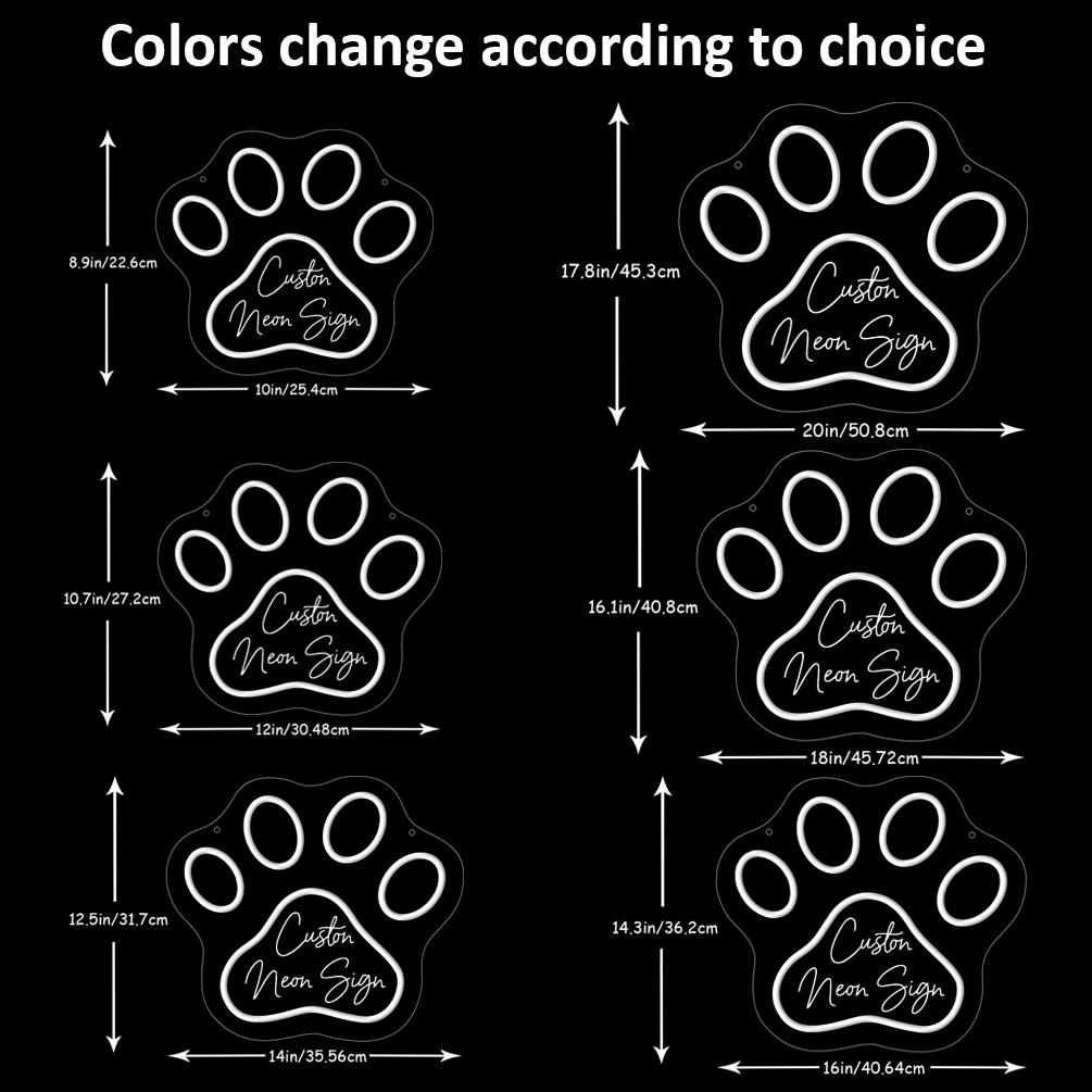 Custom animal paw and name neon light with 3D engraving and personalised LED neon light, suitable for pet shops, events, children's rooms, bedrooms, living rooms and home decorations, unique and ideal gifts for birthdays, parties, pet shops, children's day, housewarming and more! - 图片 3