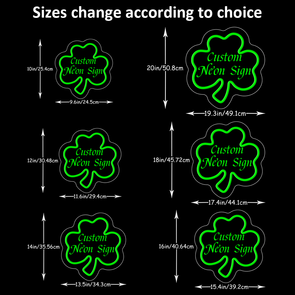Clover pattern custom name neon sign, personalised LED neon sign with 3D engraving, suitable for weddings, bedrooms, living room decorations, unique and ideal gift for birthdays, weddings, graduations, children's day, housewarming and more! - 图片 3