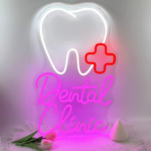 Custom dental dental graphic neon sign with LED neon lights for dentistry, parties, events, bedrooms, living rooms and home decor, unique and ideal gift for birthdays, parties, ceremonies, graduations, housewarmings and more!