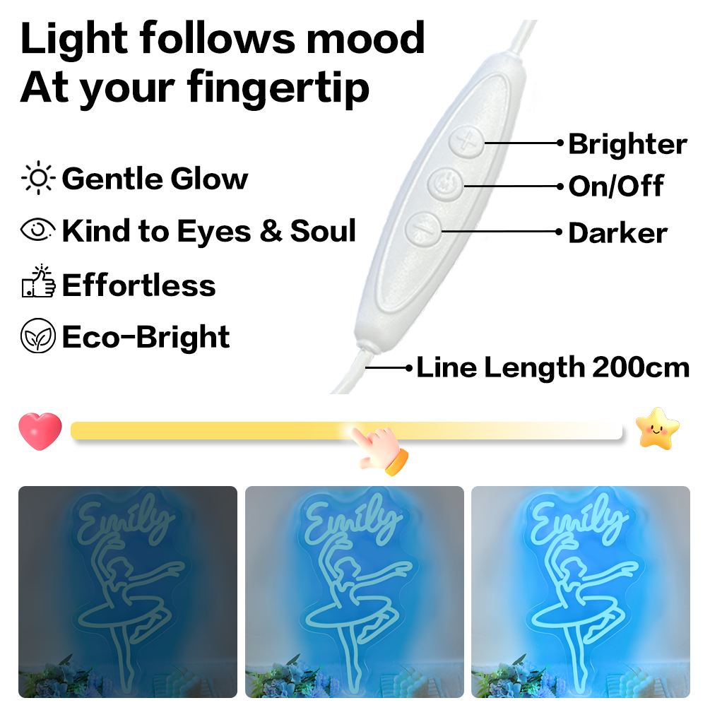 Custom ballet dancer and name neon sign, personalised LED neon lights for dance studios, ballet academies, dressing rooms, parties, living rooms and home decor, ideal unique gift for dance studios, birthday gifts, housewarming and more. - 图片 5