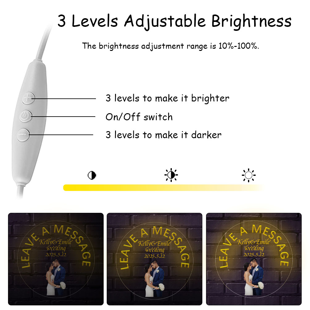 Custom message name and photo neon sign, personalised LED neon lights for weddings, events, parties, living room and home decoration, unique and ideal gift for birthdays, weddings, graduations, engagements, business, pubs, housewarming and more! - 图片 5