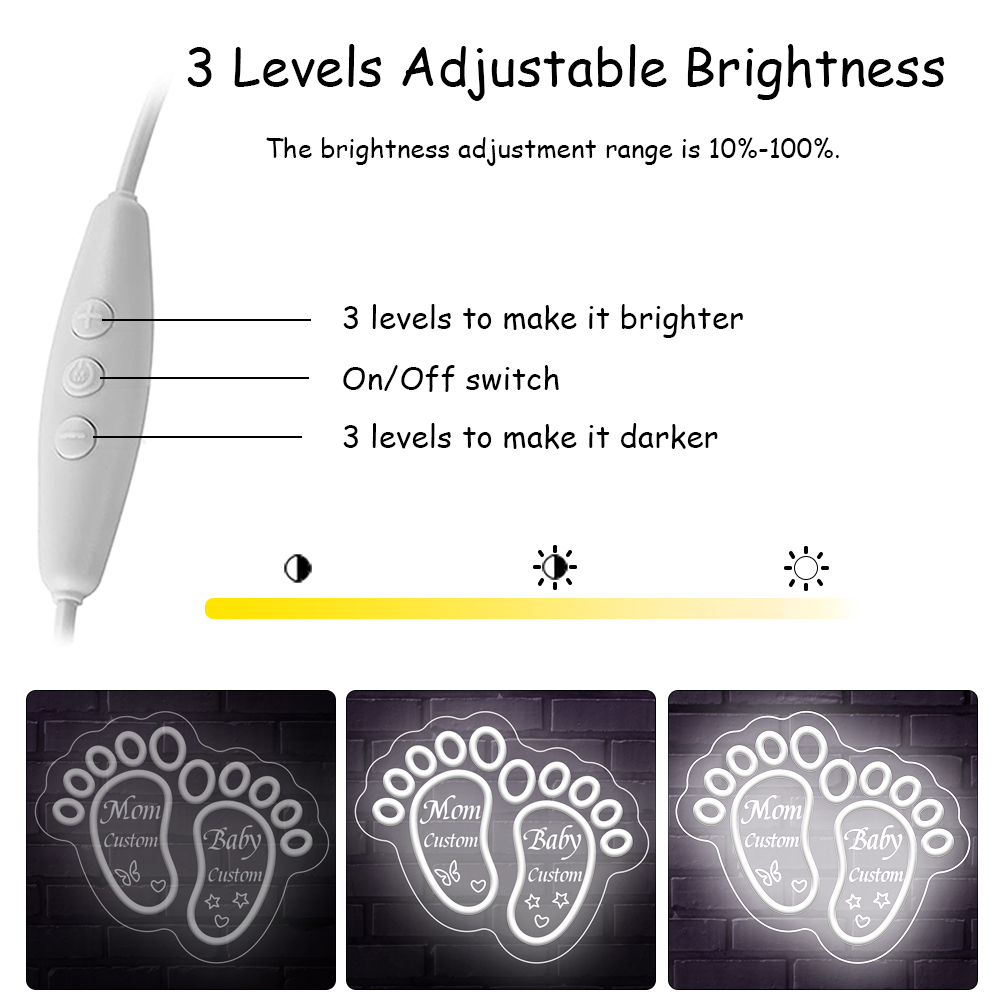 Baby feet pattern neon sign with LED neon light, suitable for, party, event, bedroom, living room and home decoration, unique and ideal gift for birthday, party, ceremony, graduation, housewarming and so on! - 图片 5