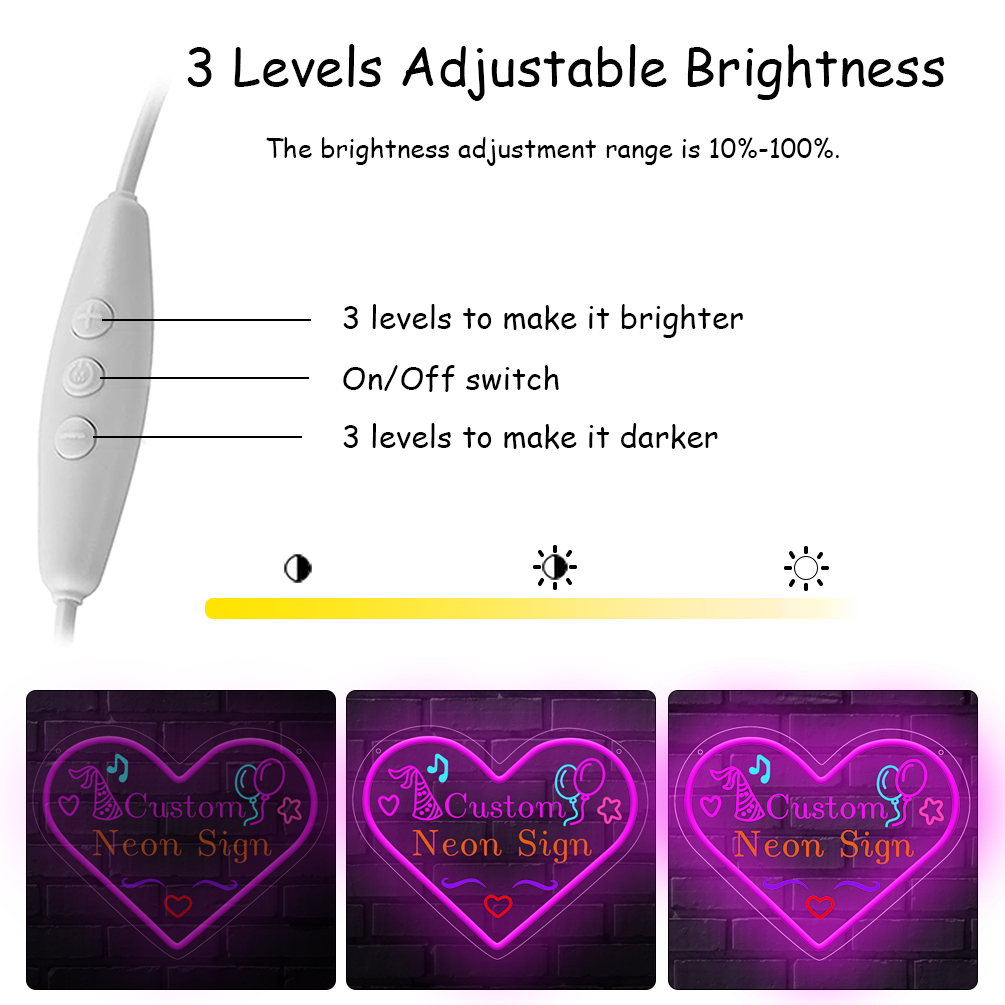 Customised love neon sign with 3D engraving and LED neon light, suitable for birthday, party, event, children's room, bedroom, living room and home decoration, unique and ideal gift for birthday, party, ceremony, children's day, housewarming and so on! - 图片 5