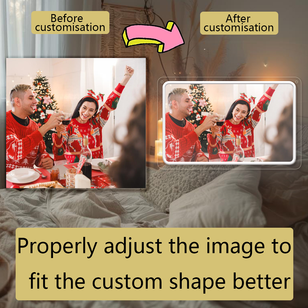 Customised Horizontal Rectangular UV Neon Signs for living room, bedroom, office, bar, restaurant Unique LED neon illuminated signs for personalised neon decorations for weddings, birthdays, Christmas, New Year, housewarming and more! - 图片 6