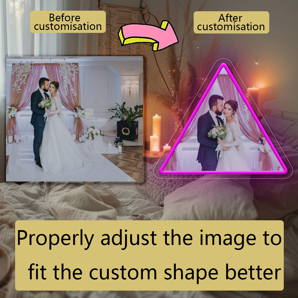 Custom Triangle UV Neon for living room, bedroom, office, bar, restaurant Unique LED neon light up sign for personalised neon decorations for weddings, birthdays, Christmas, New Year, housewarming and more! - 图片 6