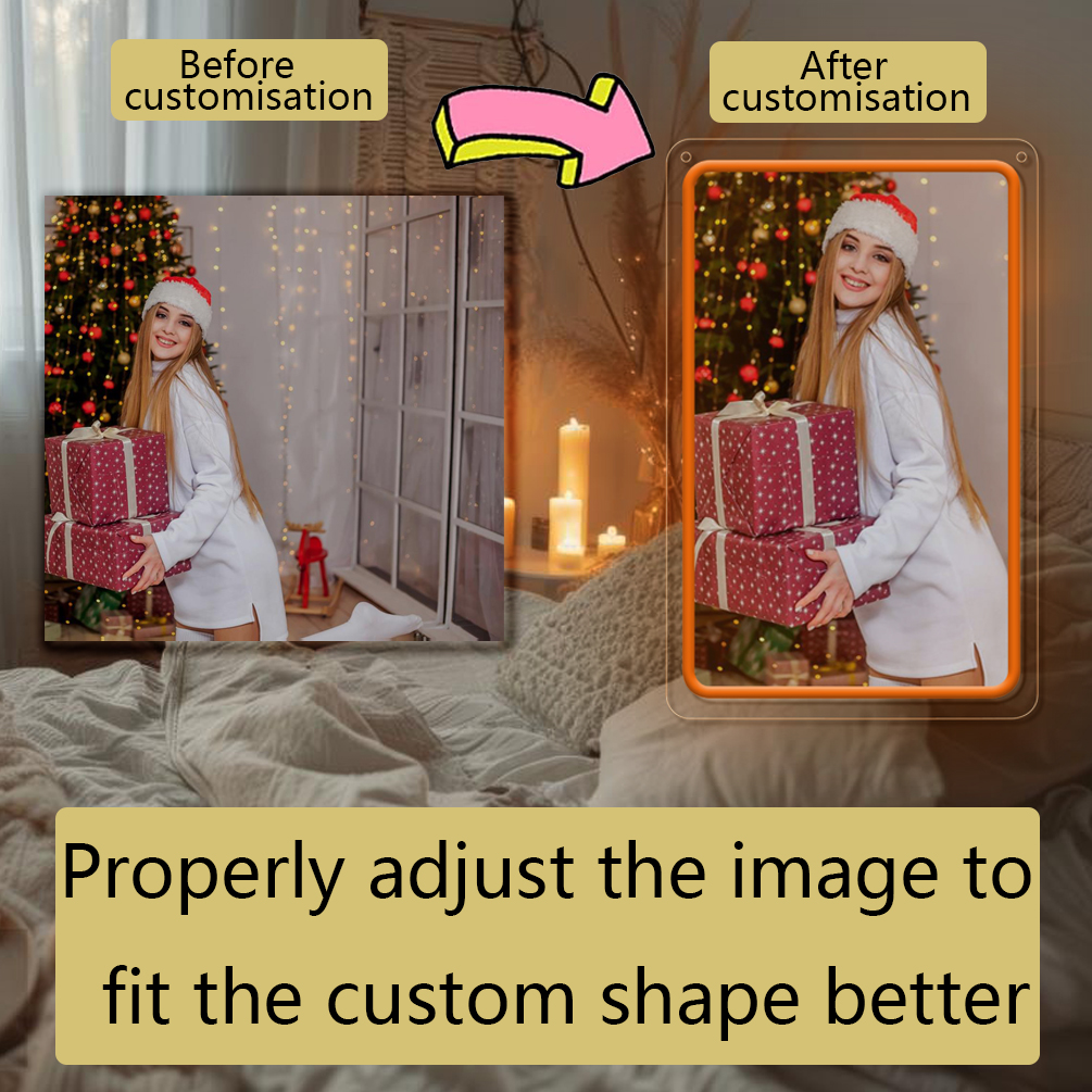 Custom Vertical Rectangle UV Neon for living room, bedroom, office, bar, restaurant Unique LED neon illuminated sign for personalised neon decorations for weddings, birthdays, Christmas, New Year, housewarming and more! - 图片 6