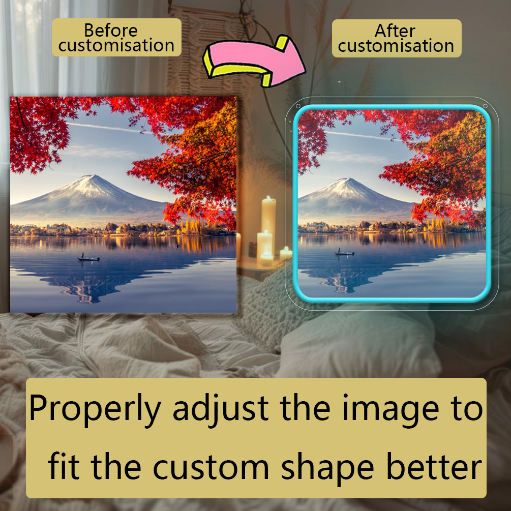 Custom square UV neon sign for living room, bedroom, office, bar, restaurant Unique LED neon light up sign for personalised neon decoration for wedding, birthday, Christmas, New Year, housewarming etc. - 图片 6