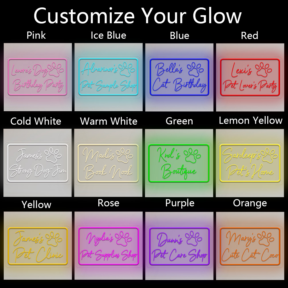 Custom animal paw and name neon sign with 3D engraving, personalised LED neon pet shop, unique ideal gift for weddings, events, kids' rooms, bedrooms, living rooms and home decor, birthdays, weddings, graduations, father's day, children's day, housewarming and more! - 图片 7