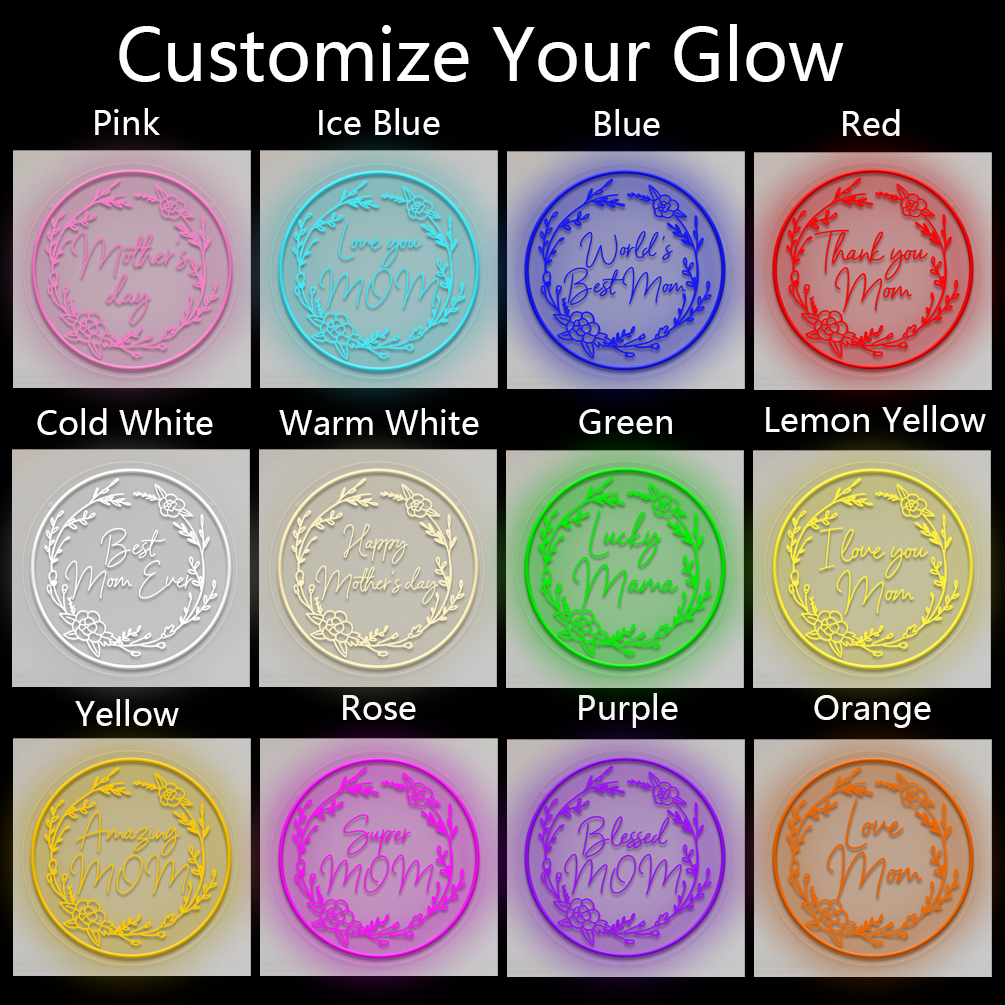 Patterned custom name neon sign, 3D engraving, personalised LED neon light, suitable for wedding, children's room, bedroom, living room decorations, unique and ideal gift for birthdays, weddings, Mother's Day, Children's Day, housewarming and more! - 图片 8